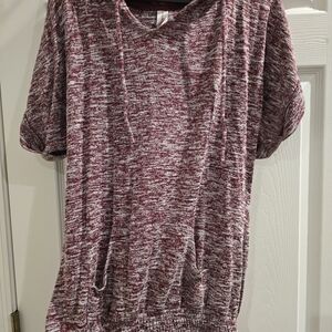 No Boundaries Maroon and White Knit Top